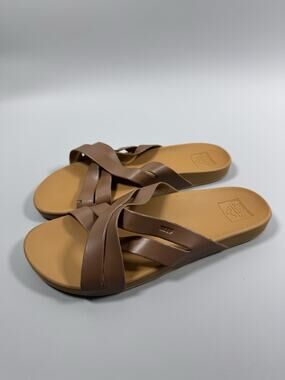 Reef Cushion Spring Bloom Women's Slide Sandals Chocolate Size 9.5 Comfort